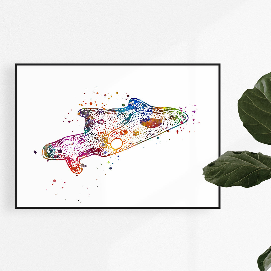 Biology Art Amoeba Watercolor Print Science Decor