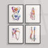 Anatomical Set of 4 Colorful Prints - Physiotherapist Office Decor