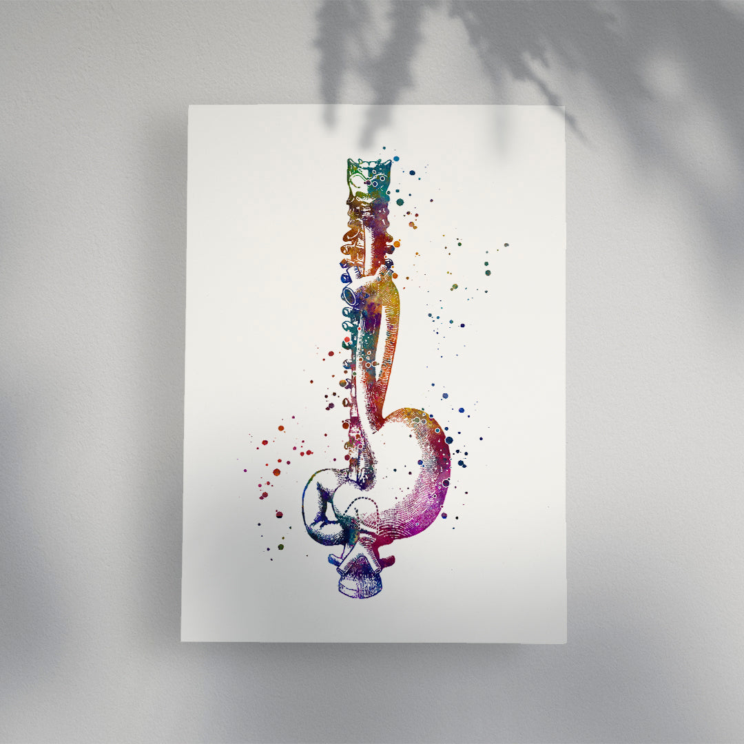 Esophagus and Stomach Anatomy Art Watercolor Print
