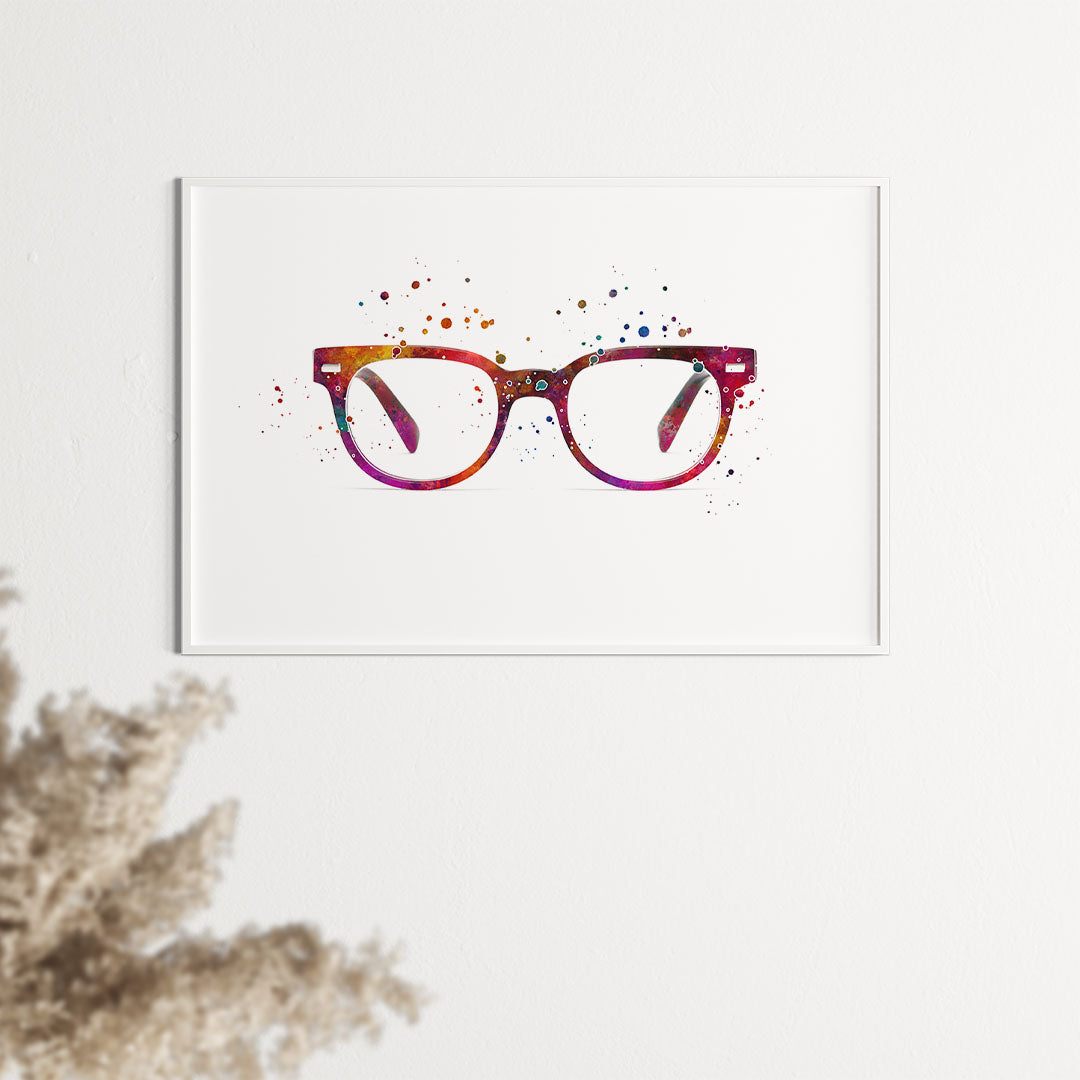 Eyeglasses Watercolor Print Optician Office Decor