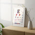 Eyes Test Chart Colorful Watercolor Print Optomety Art