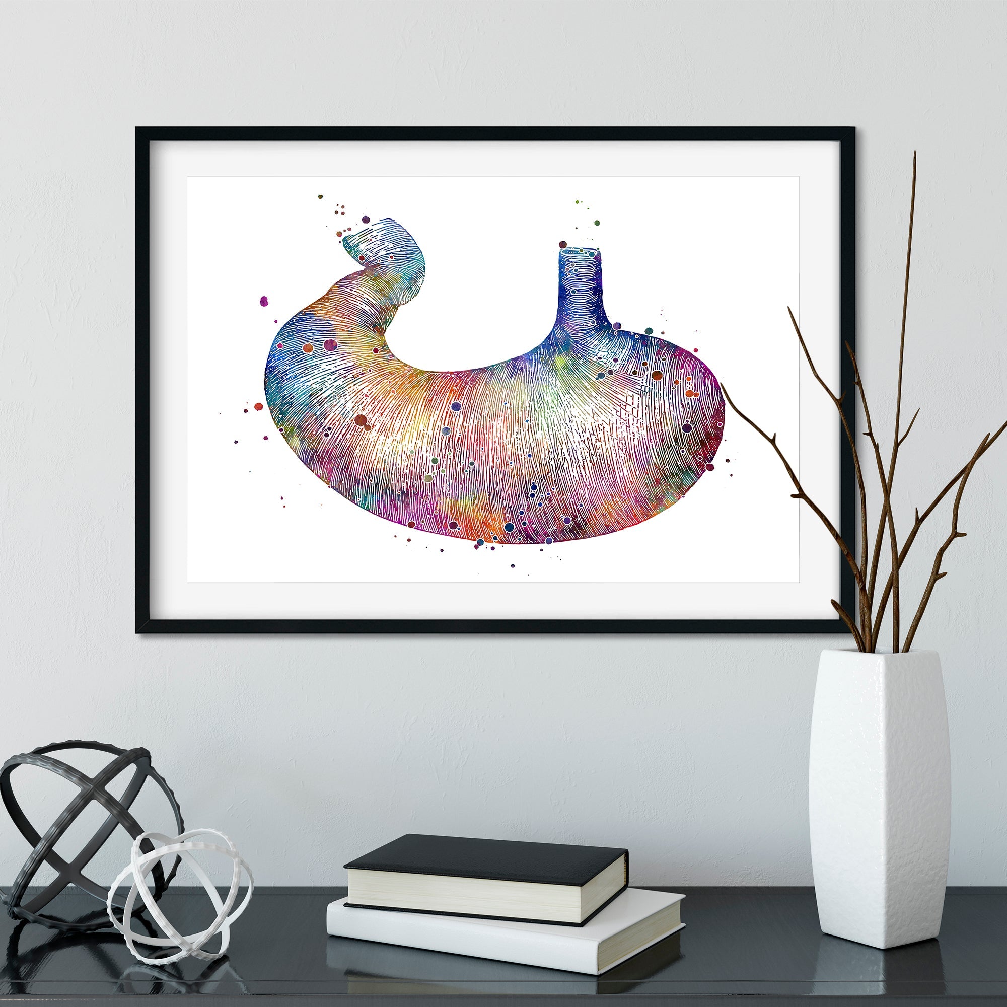 Human Stomach Anatomical Watercolor Art Print
