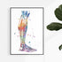 Human Lower Leg, Calf Muscles, Anatomy Art Watercolor Print