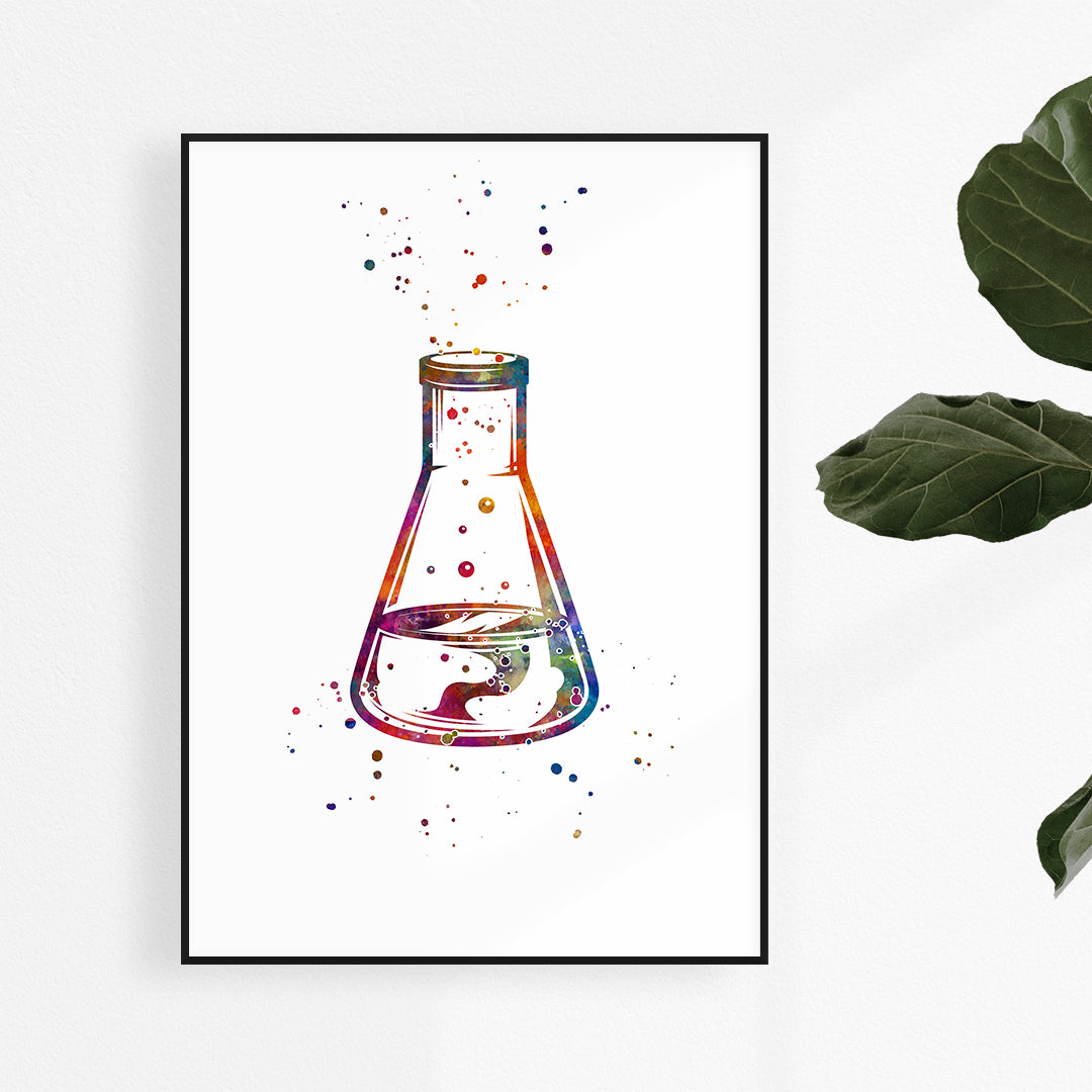 Chemistry Wall Art - Erlenmeyer Flask Print