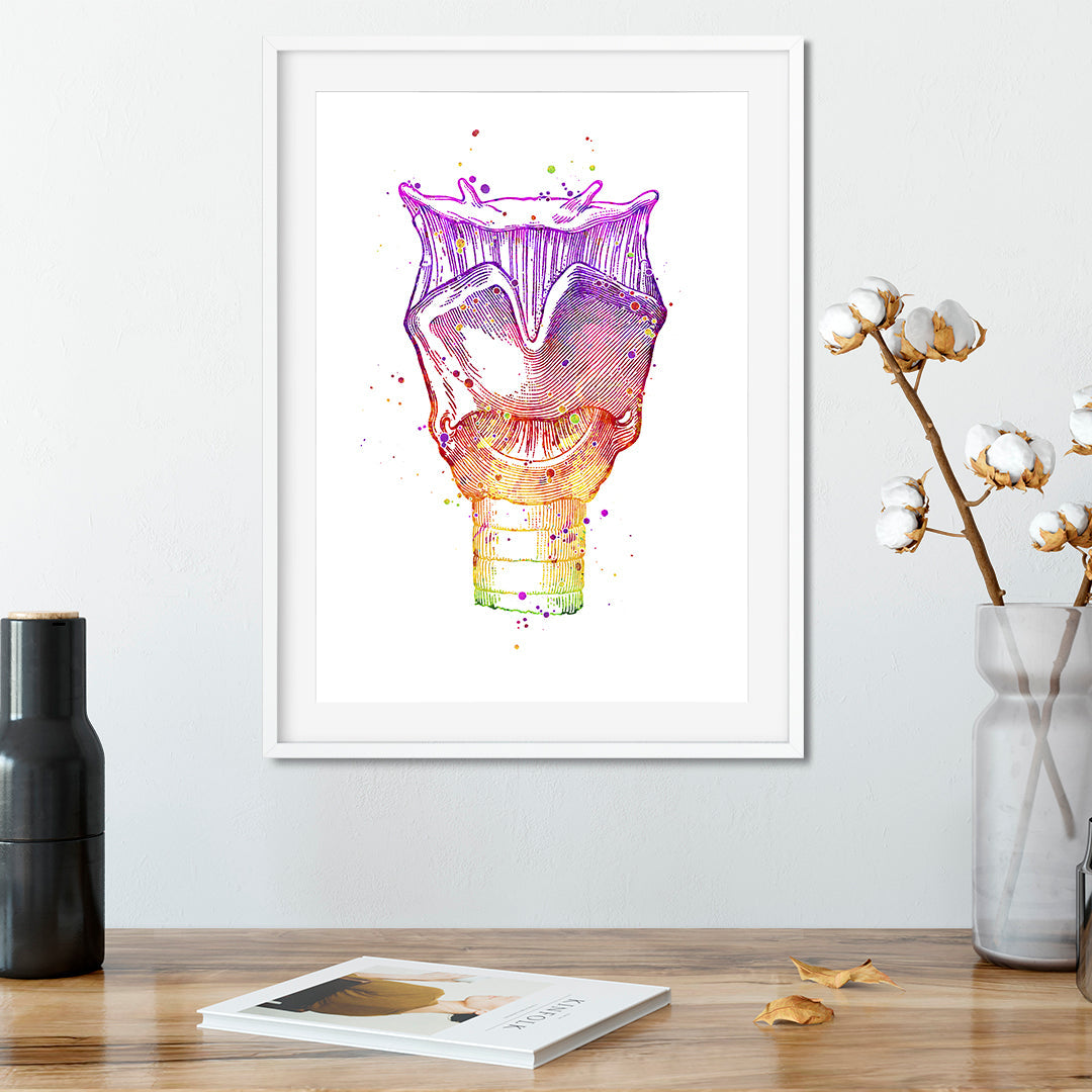Larynx Anatomy Art Print Speech Therapy Medical Poster