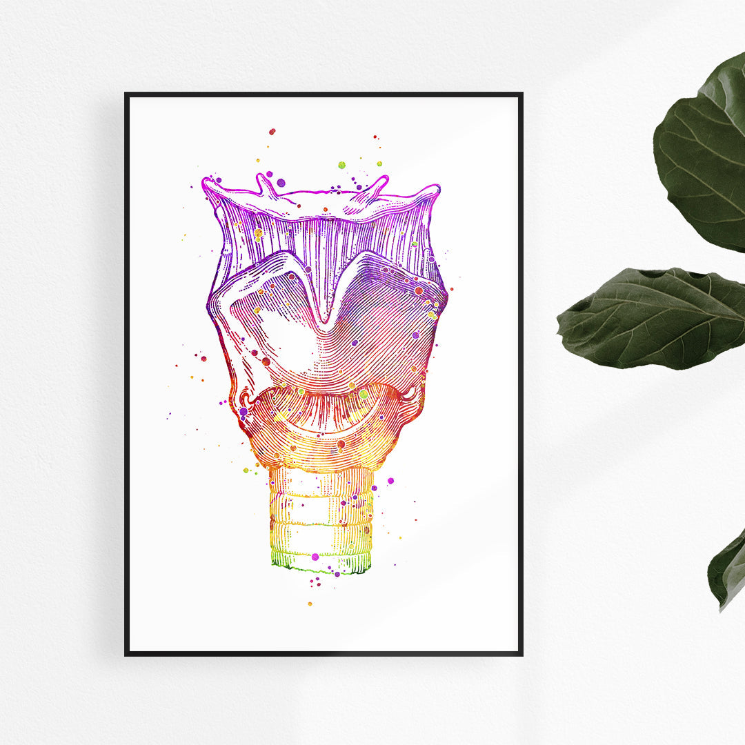 Larynx Anatomy Art Print Speech Therapy Medical Poster