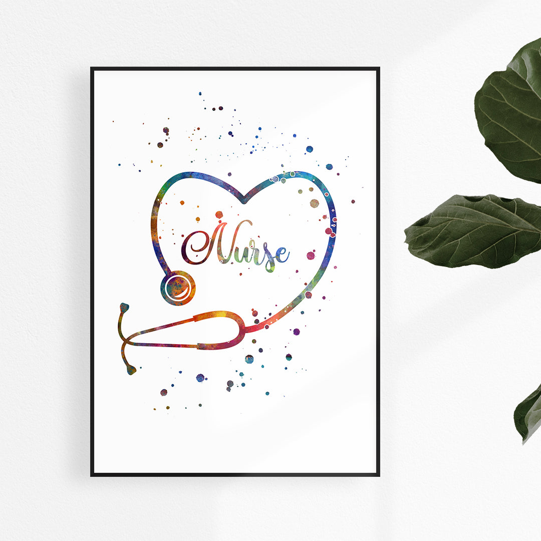 Stethoscope Art Print for Nurse Office Decor