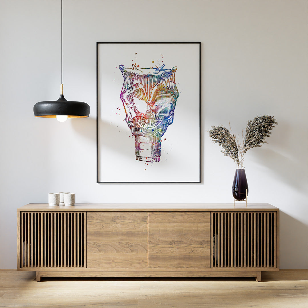 Larynx Voice Box Anatomy Art Colorful Print