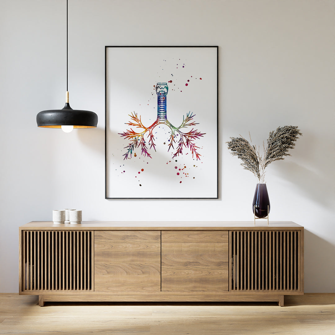 Windpipe Trachea Anatomy Art Watercolor Print
