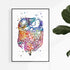 Digestive System Human Internal Organs Watercolor Print