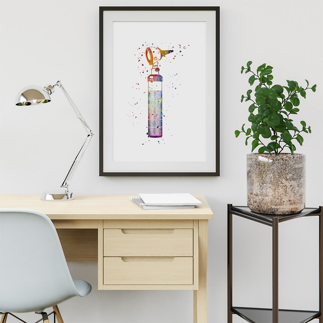 Otoscope Ear Tool Watercolor Art Print