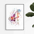 Women Breast Anatomy Watercolor Art Print
