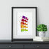 Vertebrae Bones Vibrant Artwork for Chiropractic Clinic Decor