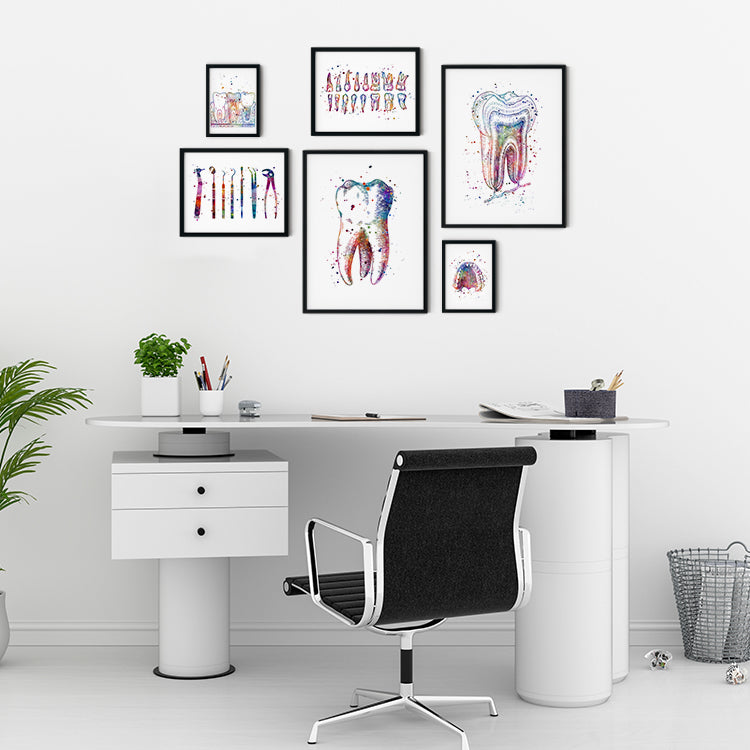 Dental Prints Set – Colorful Wall Art for Dentist Office