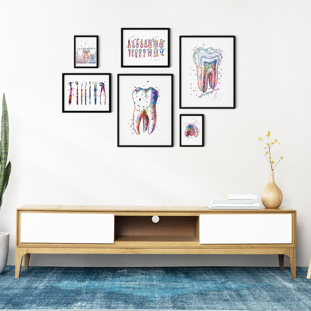 Dental Prints Set – Colorful Wall Art for Dentist Office