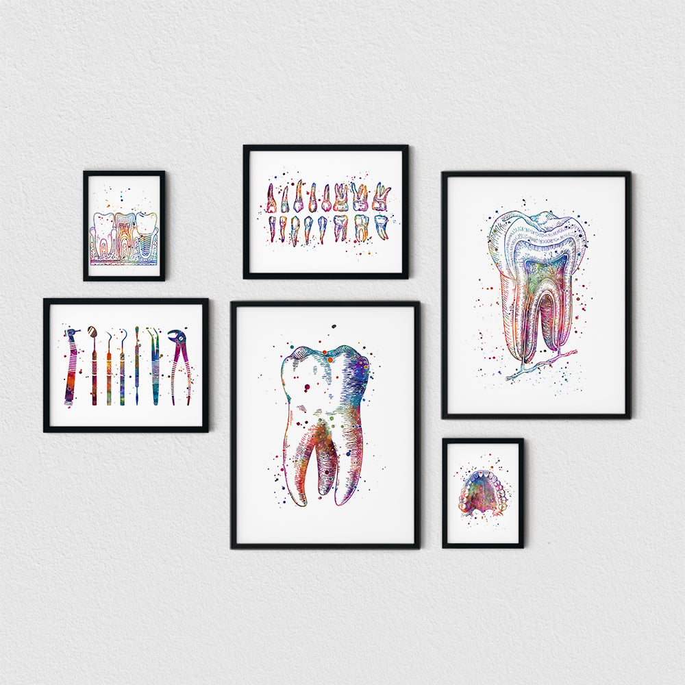 Dental Prints Set – Colorful Wall Art for Dentist Office