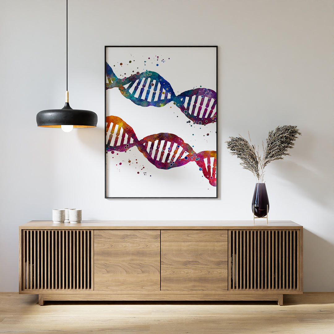 DNA Art Science Painting Colorful Poster