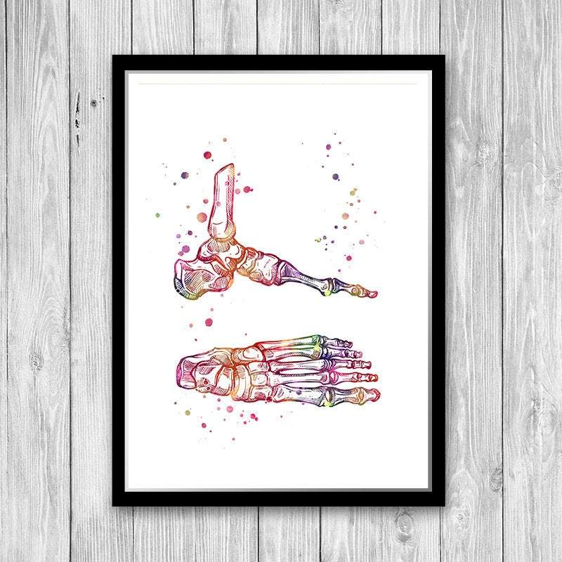 Foot and Ankle Watercolor Art Print