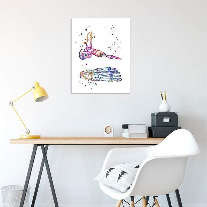 Foot and Ankle Bones Multicolored Anatomy Art Print