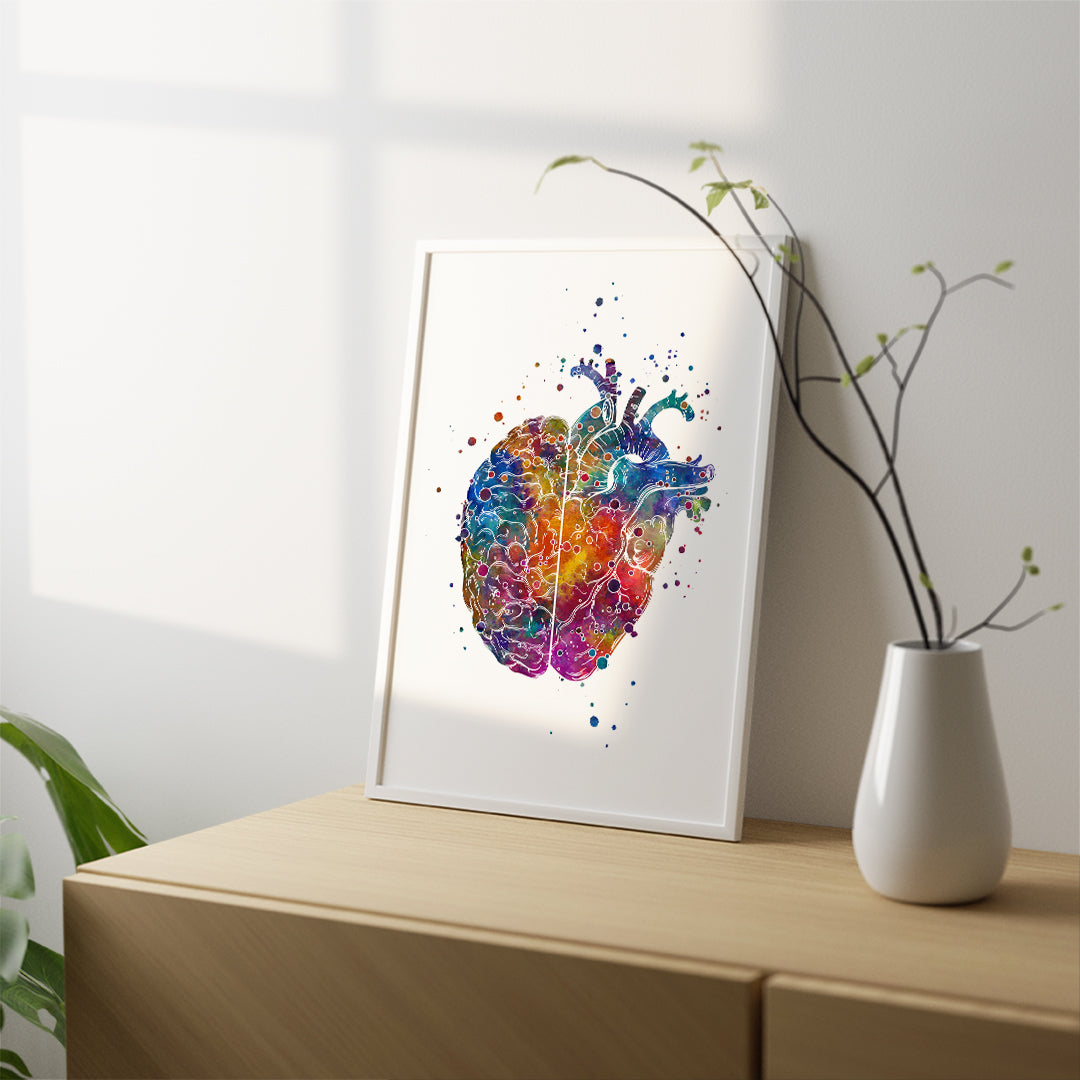 Brain And Heart Concept Art Print