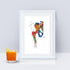 Hip Joint Pelvis and Femur Anatomy Watercolor Art Print