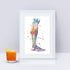 Human Lower Leg, Calf Muscles, Anatomy Art Watercolor Print