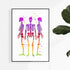 Skeletons Watercolor Art Print Human Anatomy Wall Art