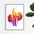 Anatomy Art Print - Urology Decor Kidneys Watercolor Poster