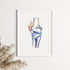 Human Knee Anatomy Art Watercolor Print