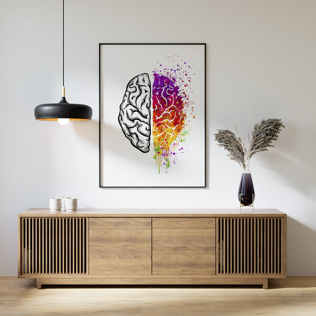 Left and Right Brain Creative and Logic Side of the Brain Art Print