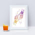 Human Hands Watercolor Artwork for Orthopedy Clinic Decor