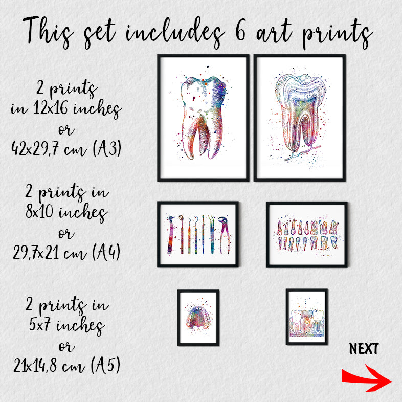 Dental Prints Set – Colorful Wall Art for Dentist Office