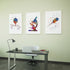 Science Art Microbiology Watercolor Prints Set of 3