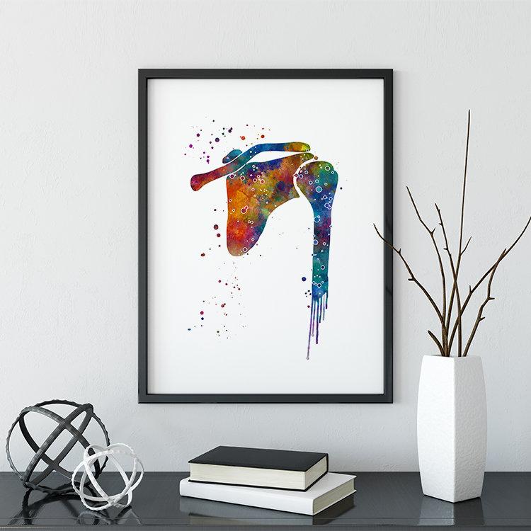 Shoulder Joint Watercolor Anatomy Art Print