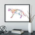 Cat Skeletom Anatomy Watercolor Art Print