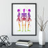 Skeletons Watercolor Art Print Human Anatomy Wall Art