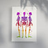 Skeletons Watercolor Art Print Human Anatomy Wall Art