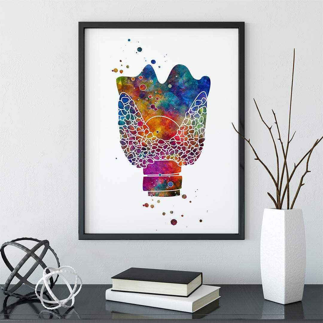Thyroid and Trachea Watercolor Art Print