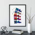 Vertebrae Multicolored Watercolor Art Print