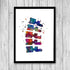 Vertebrae Multicolored Watercolor Art Print